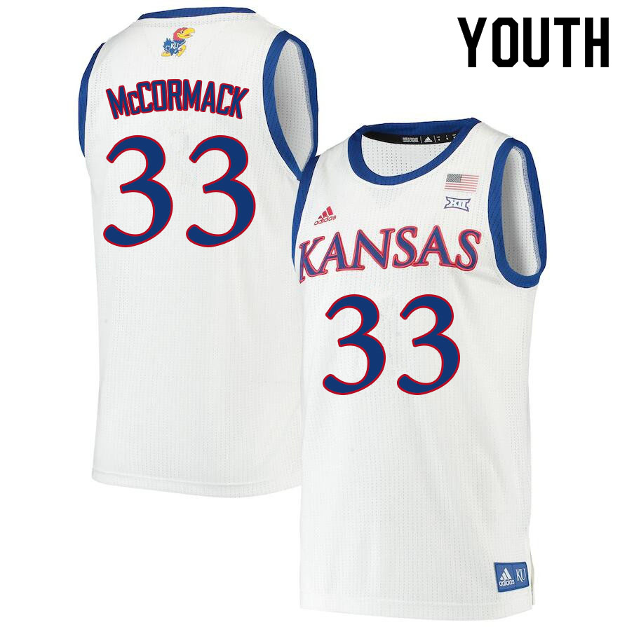 Youth #33 David McCormack Kansas Jayhawks College Basketball Jerseys Sale-White - Click Image to Close